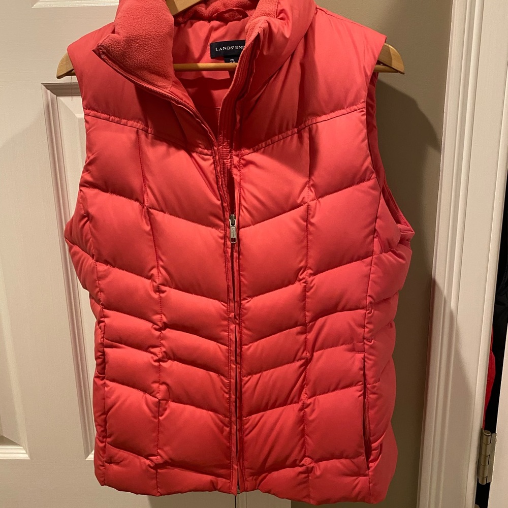 Coral colored down vest